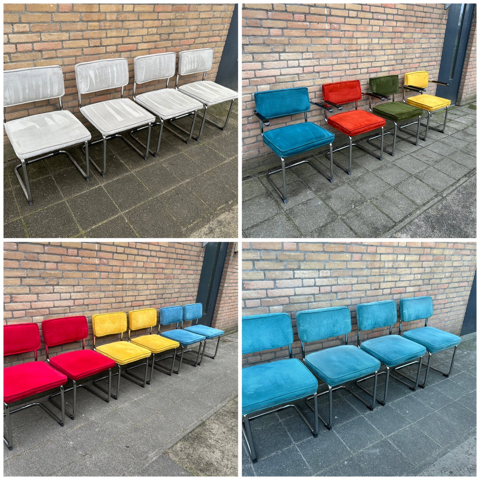 Verschillende Ribstof, Ridge Rib, Zuiver, stoelen te koop, Ophalen, Gebruikt, Overige kleuren, Hout