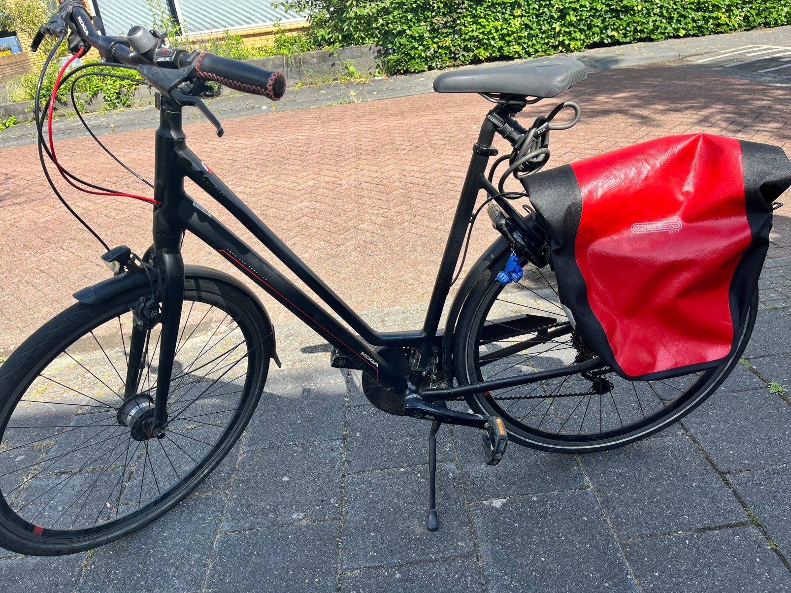Koga damesfiets, F3, framemaat 59, mat zwart met rood, Gebruikt, Versnellingen, 56 cm of meer, Schijfrem