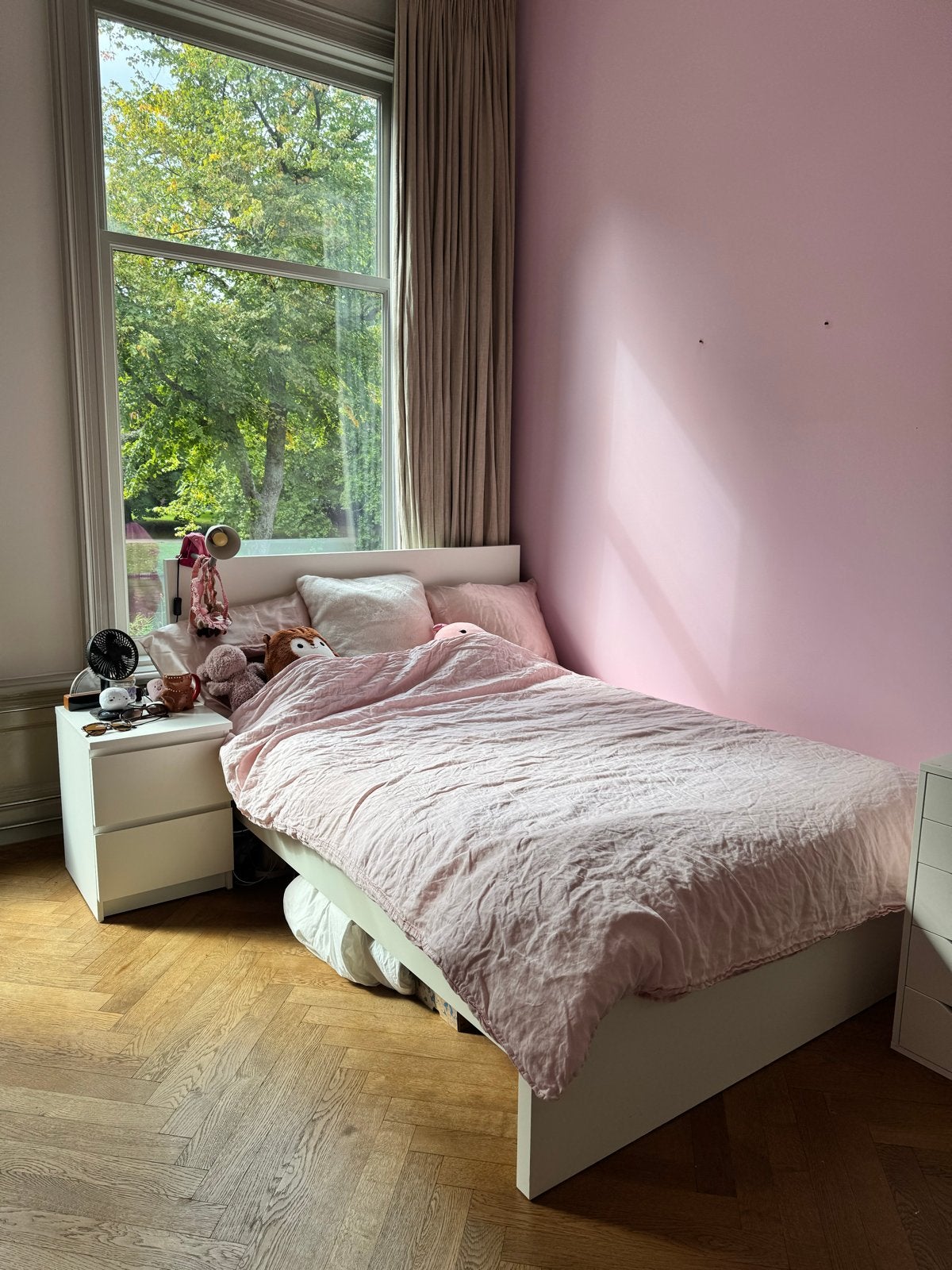IKEA Malm bed 140x200cm Twijfelaar inclusief lattenbodem, Ophalen, Wit, 140 cm, Zo goed als nieuw