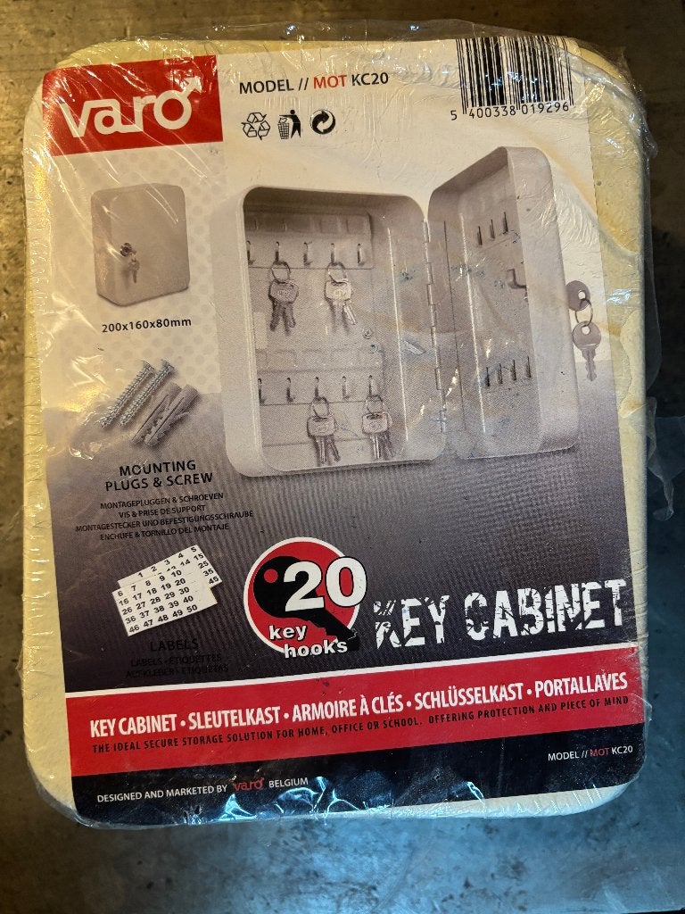 Varo Sleutelkastje met 20 Haken - Nieuw in Verpakking, Metaal, Wandhanger, 16 cm, Nieuw
