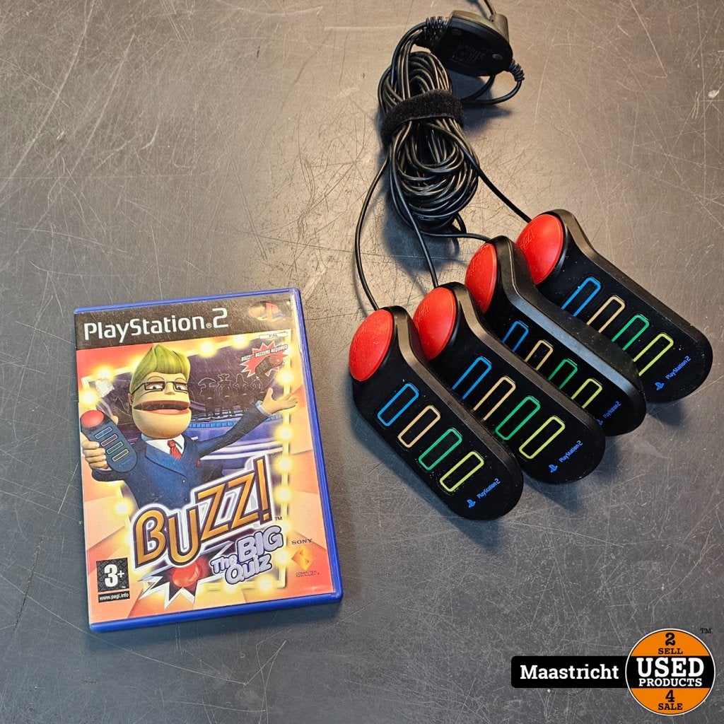 Buzz! The Big Quiz + 4 Buzzers PS2, Sony, Gebruikt, Support@sony.com, 1-7-1 Konan, Minato-ku
Tokyo 108-0075
Japan