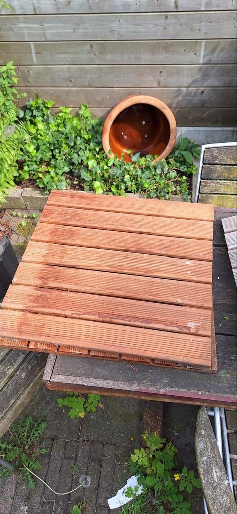 Terrastegels van houtcomposiet, Tuin en Terras, Terrasdelen en Vlonders, Gebruikt, Composiet, Ophalen
