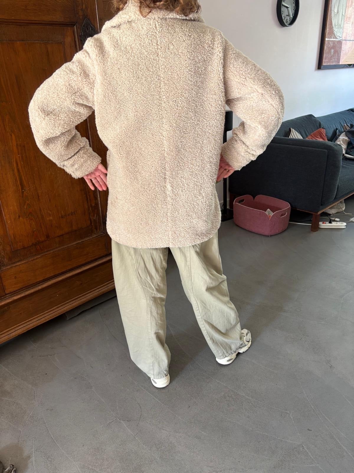 Samsoe Samsoe Aylin Teddy Jacket - Beige - Maat S, Ophalen of Verzenden, Gedragen, Maat 36 (S), Beige