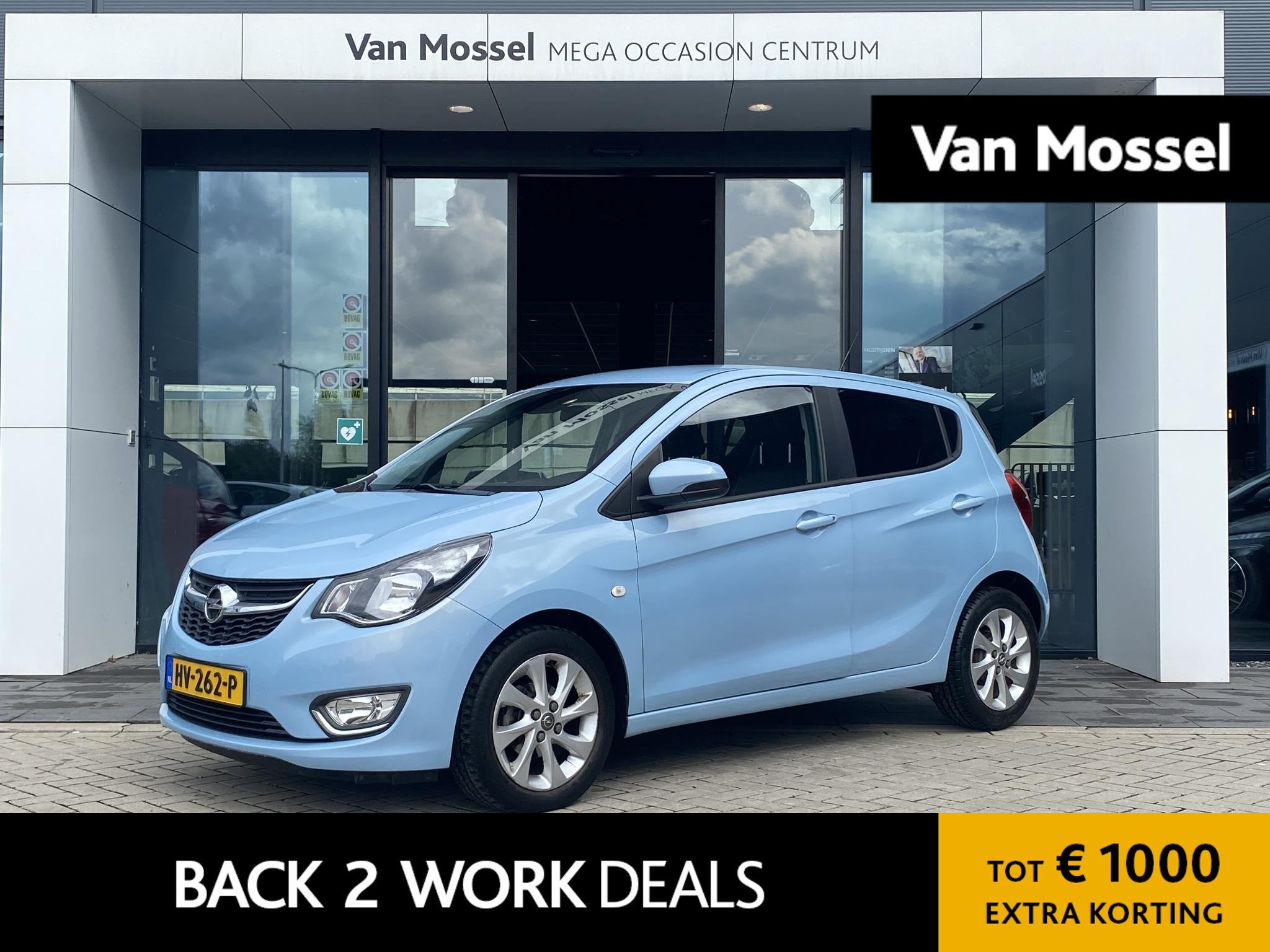 Opel KARL 1.0 ecoFLEX Cosmo | LEDER | CRUISE CONTROL | LANE, Stof, Gebruikt, Blauw, Origineel Nederlands