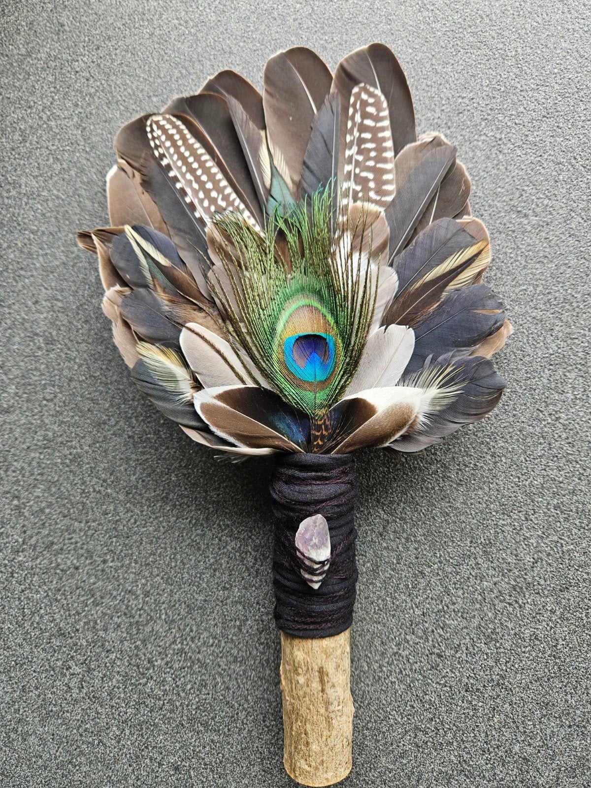 smudge feathers amethist veren waaier reiki pauwenveer, Ophalen of Verzenden