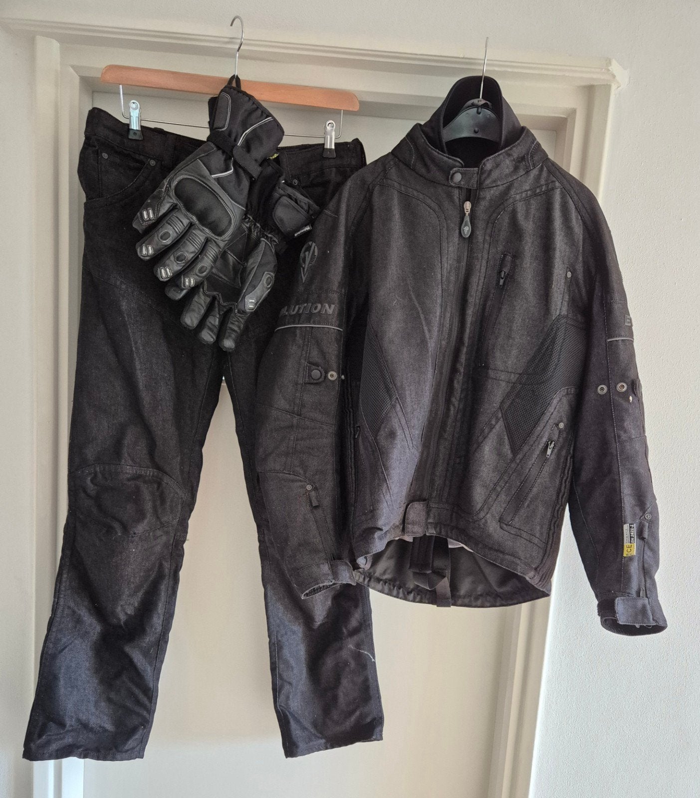 Evolution Motorpak: Denim Jas en Broek (Heren, Maat 50), Motoren, Kleding | Motorkleding, Evolution Motorcycling Clothing, Ophalen of Verzenden