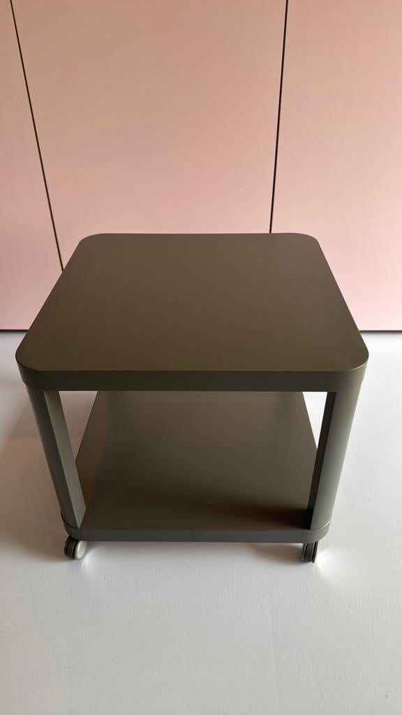 Ikea TINGBY bijzettafel grijs met wieltjes 50x50x45cm, Vierkant, Zo goed als nieuw, Ophalen, 45 tot 60 cm