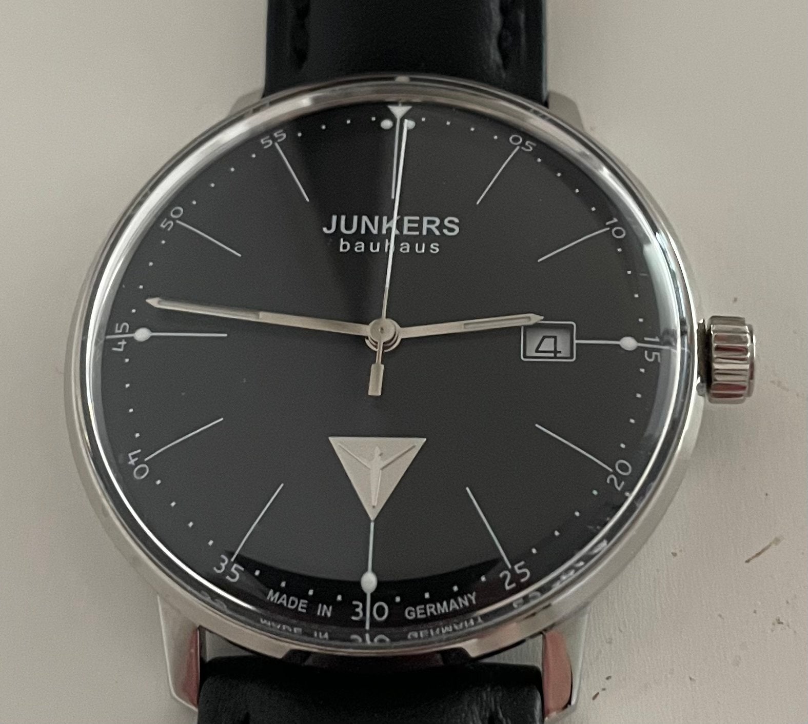 Junkers Bauhaus 6070-2 zgan nauwelijks gedragen, Overige merken, Leer, Staal, Polshorloge