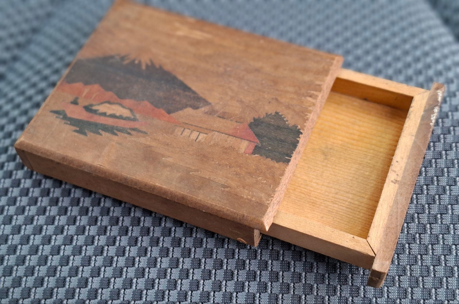 Vintage Japans houten doosje met inlegwerk (Yosegi-zaiku), Ophalen of Verzenden
