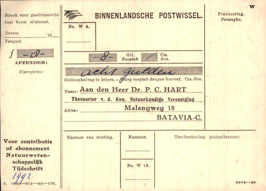 Nederlands Indië - Postwissel met privéopdruk - 1930, Verzenden, Briefkaart