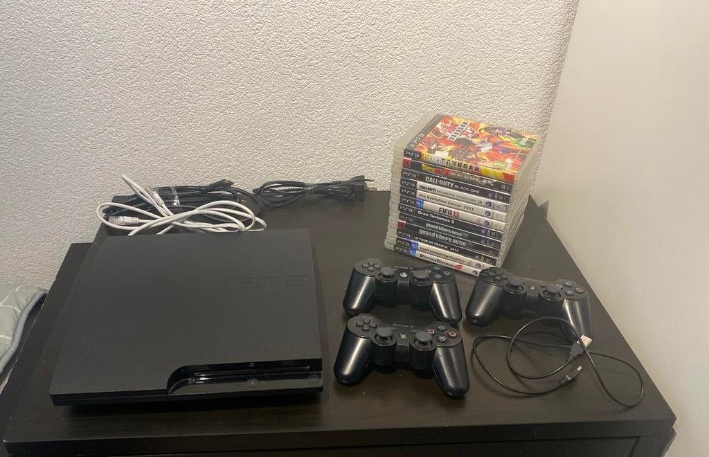 Playstation 3 SLIM + 13 Games COMPLEET Pakket, Ophalen of Verzenden
