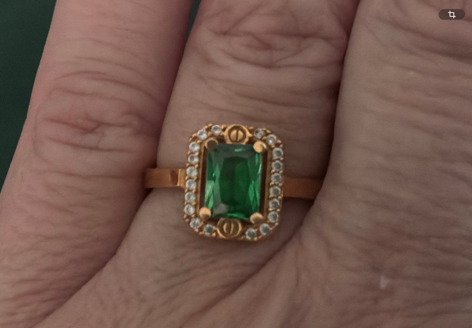 Geweldige vintage gouden ring edelstenen Smaragd , 22 k 916, Sieraden, Tassen en Uiterlijk, Verzenden, Zo goed als nieuw, 17 tot 18