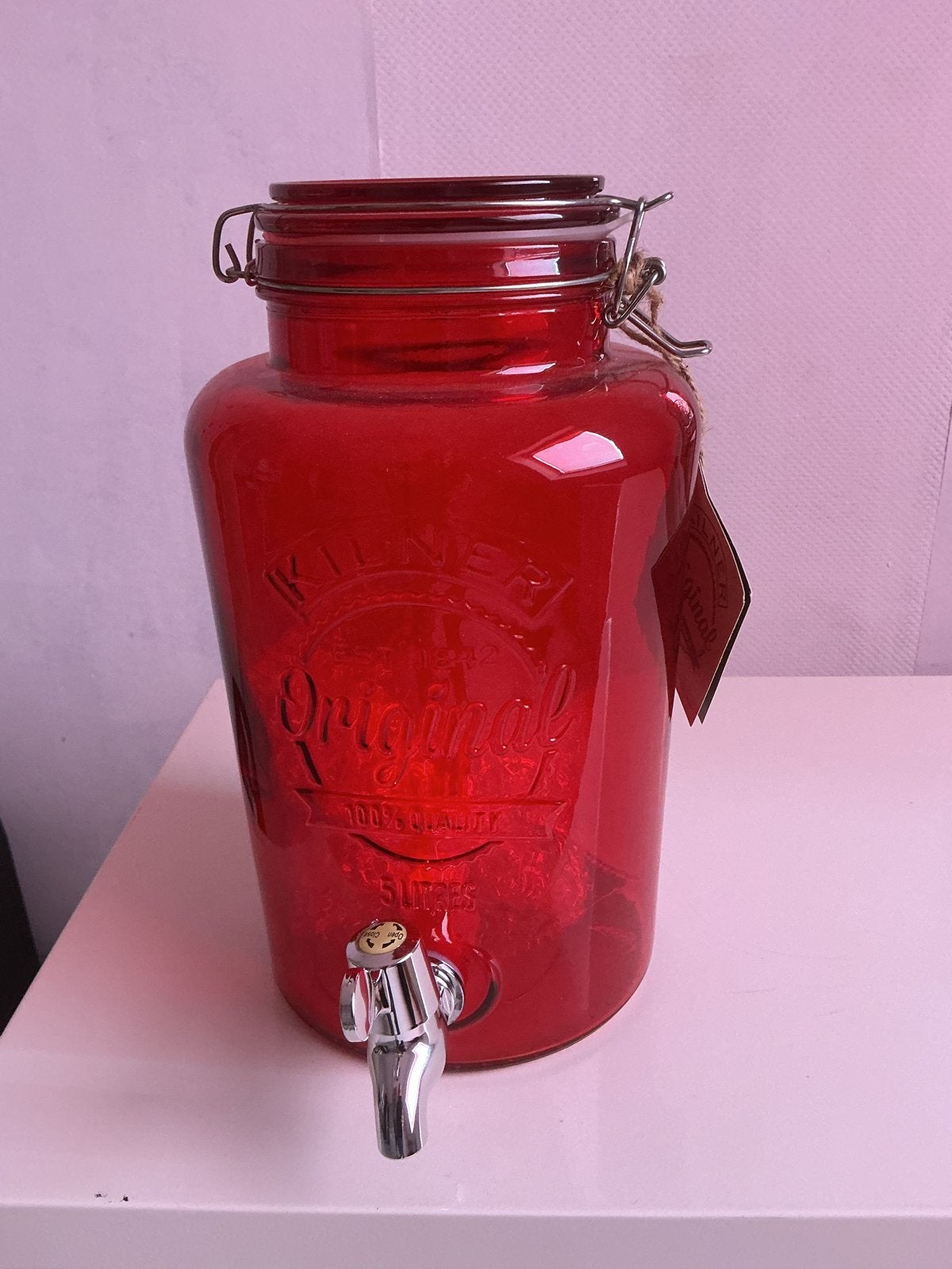 Kilner Drankdispenser Rood 5 Liter - Nieuw, Ophalen, Zo goed als nieuw, Rood, Overige merken