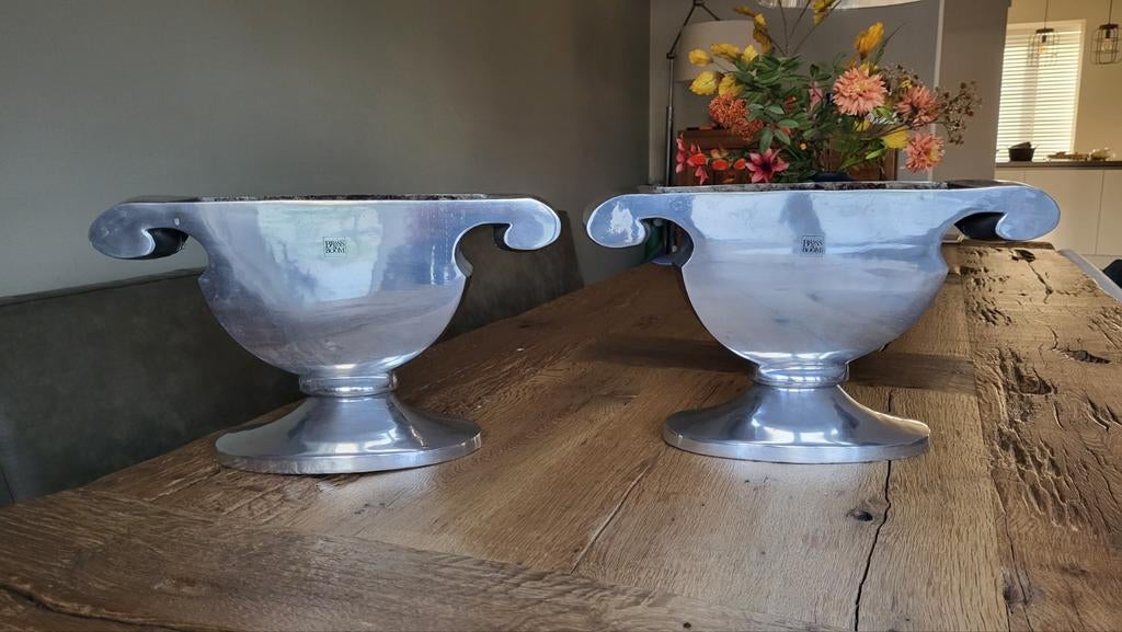 Vazen zilver kleur barok. Brass& Boom, Huis en Inrichting, Woonaccessoires | Vazen, Ophalen, Overige materialen, Gebruikt, Overige kleuren