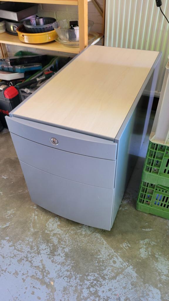 Gispen bureaulade kastje - 3 laden, Huis en Inrichting, Kasten | Ladekasten, Overige houtsoorten, Minder dan 50 cm, Gebruikt, 1 of 2 laden