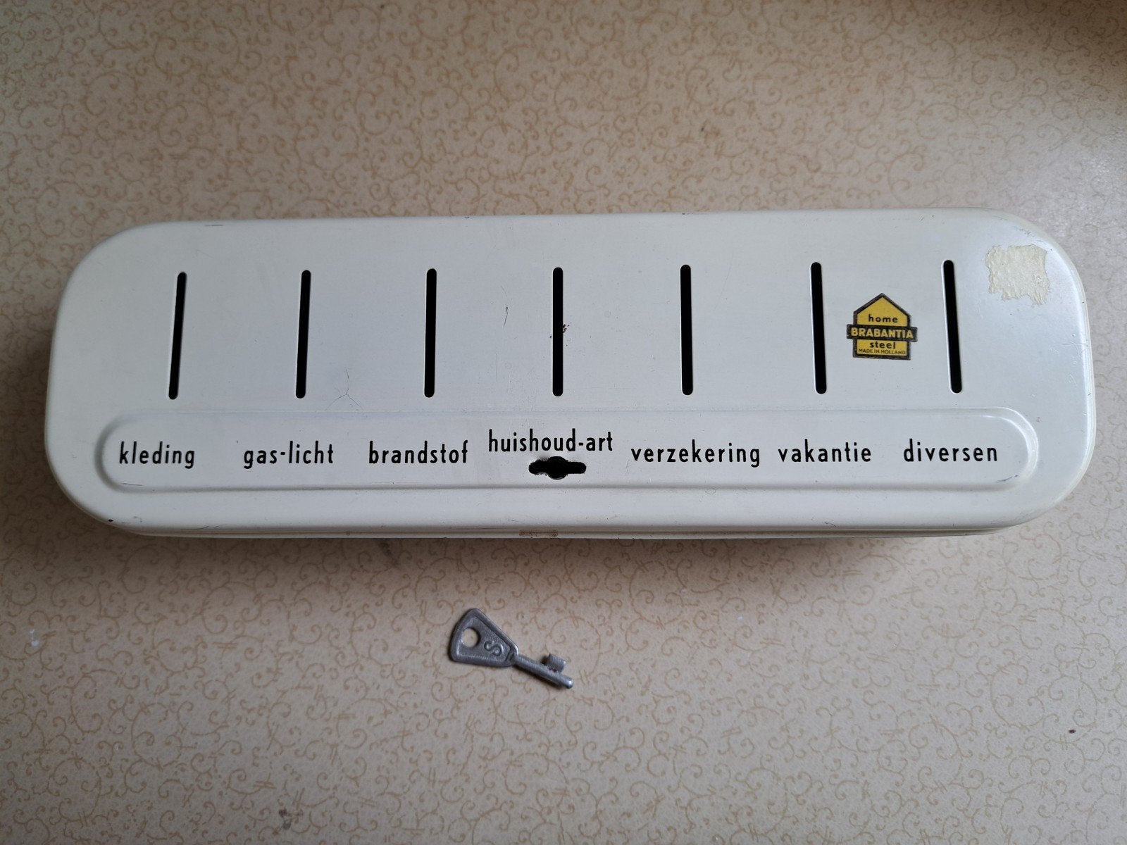 Vintage Brabantia spaarpot met sleutel, Ophalen of Verzenden