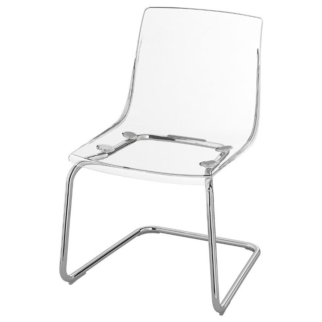 IKEA Tobias Stoel - Transparant met Chroom Onderstel, Huis en Inrichting, Stoelen, Ophalen, Overige kleuren, Zo goed als nieuw