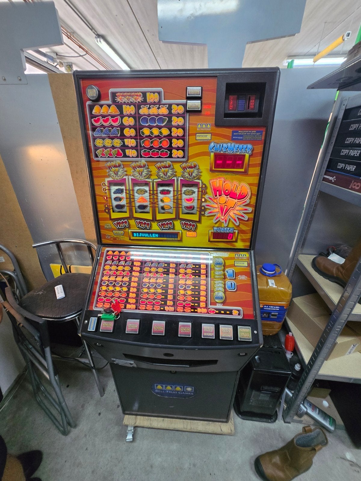 Gokkast op euro's - goedwerkend hold it, Verzamelen, Automaten | Gokkasten en Fruitautomaten, Euro, Ophalen, Gebruikt