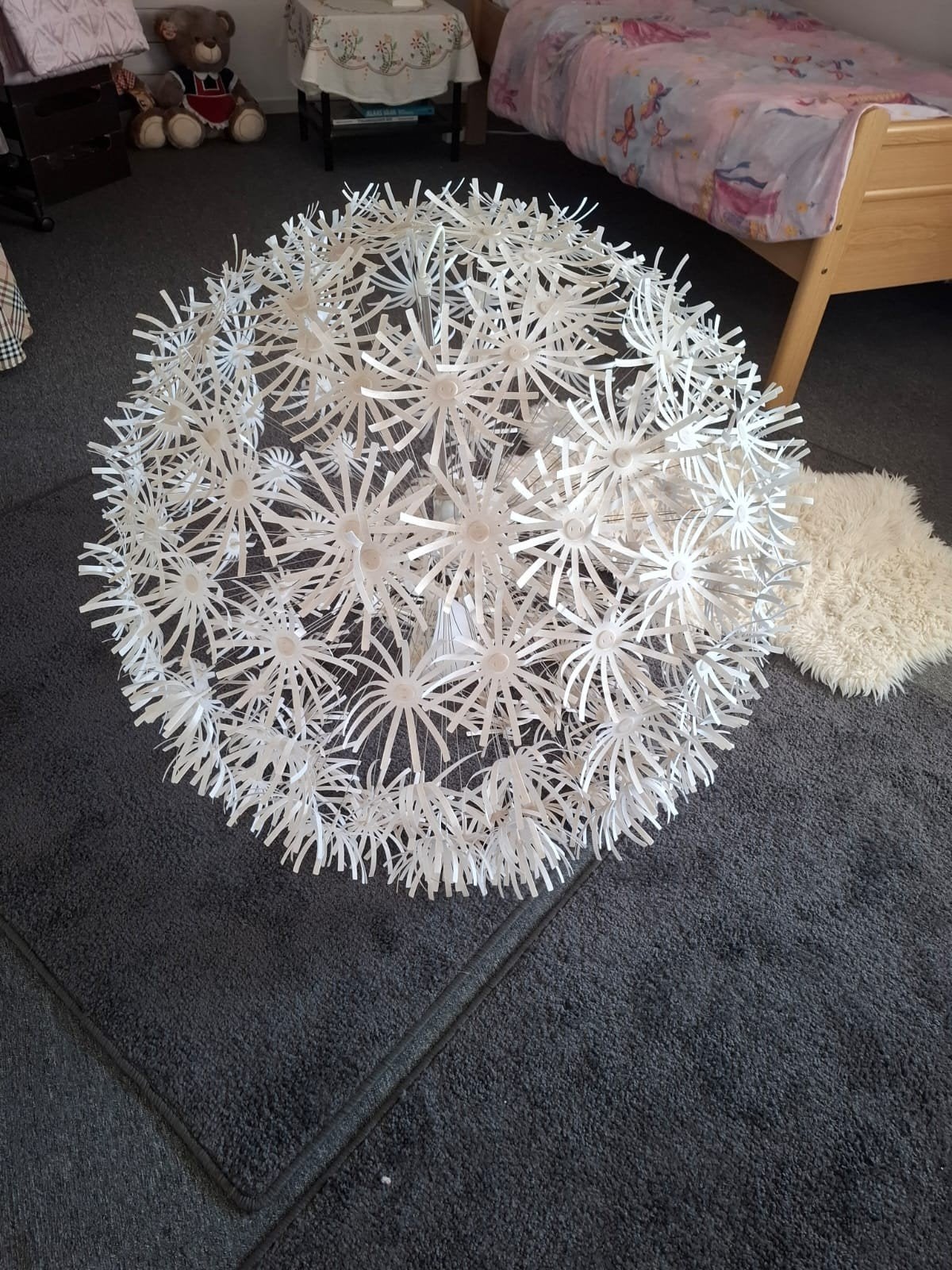Mooie Grote Witte Werkende Lamp - IKEA Maskros Stijl, Modern, Speels, IKEA Maskros stijl, Zo goed als nieuw, Minder dan 100 cm