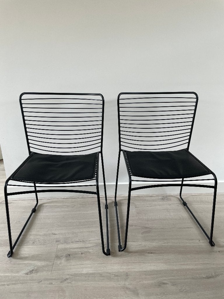 2 ijzeren stoelen, Ophalen, Twee, Zwart, Zo goed als nieuw