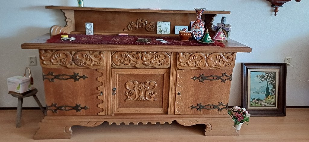 Dressoir eiken antiek, Ophalen, Gebruikt, 150 tot 200 cm, Eikenhout