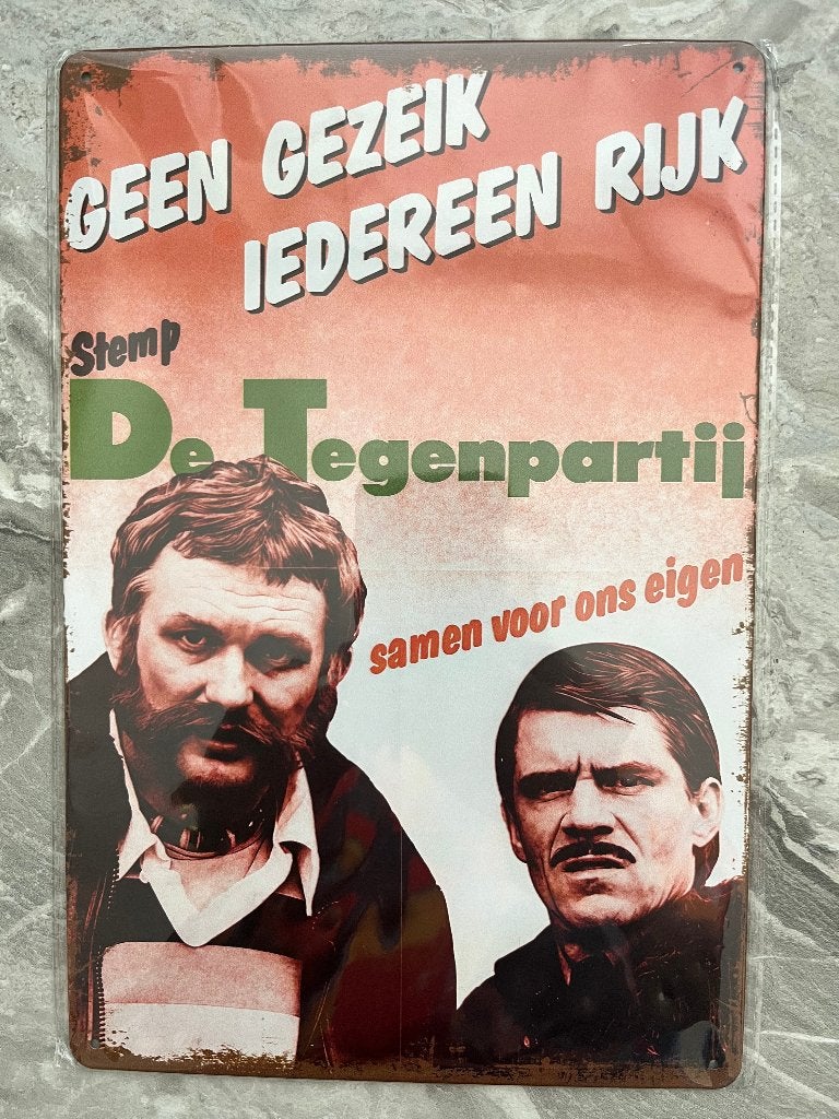 Geen Gezeik Iedereen Rijk - De Tegenpartij - 20X30 CM -NIEUW, Ophalen of Verzenden, Nieuw, Tv, Poster