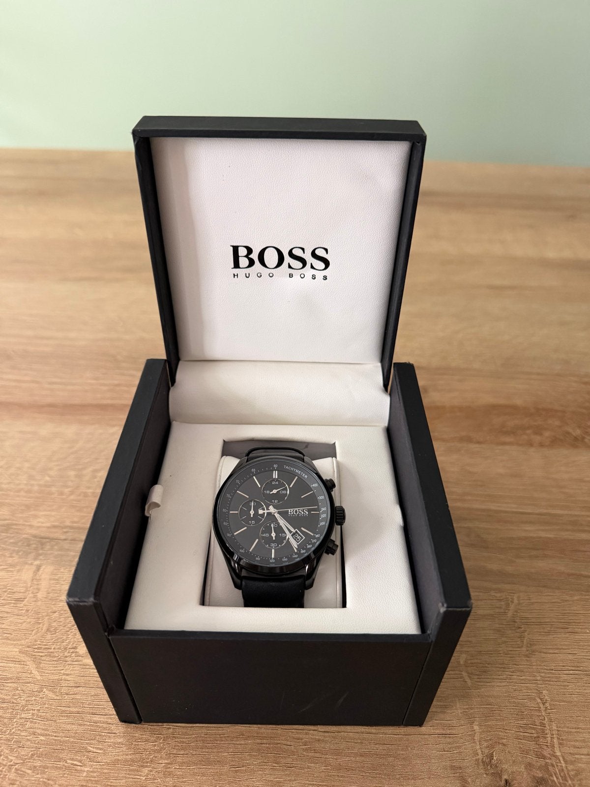 Hugo Boss Heren Horloge - Zwart Leer & Staal, Overige merken, Leer, Staal, Polshorloge