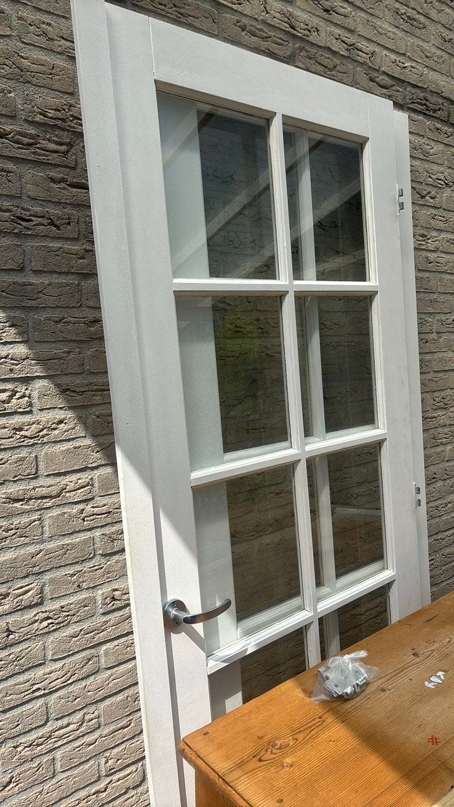 Dubbele glazen deur met trellis, Doe-het-zelf en Verbouw, Deuren en Horren, Ophalen, Binnendeur, 200 tot 215 cm, Glas