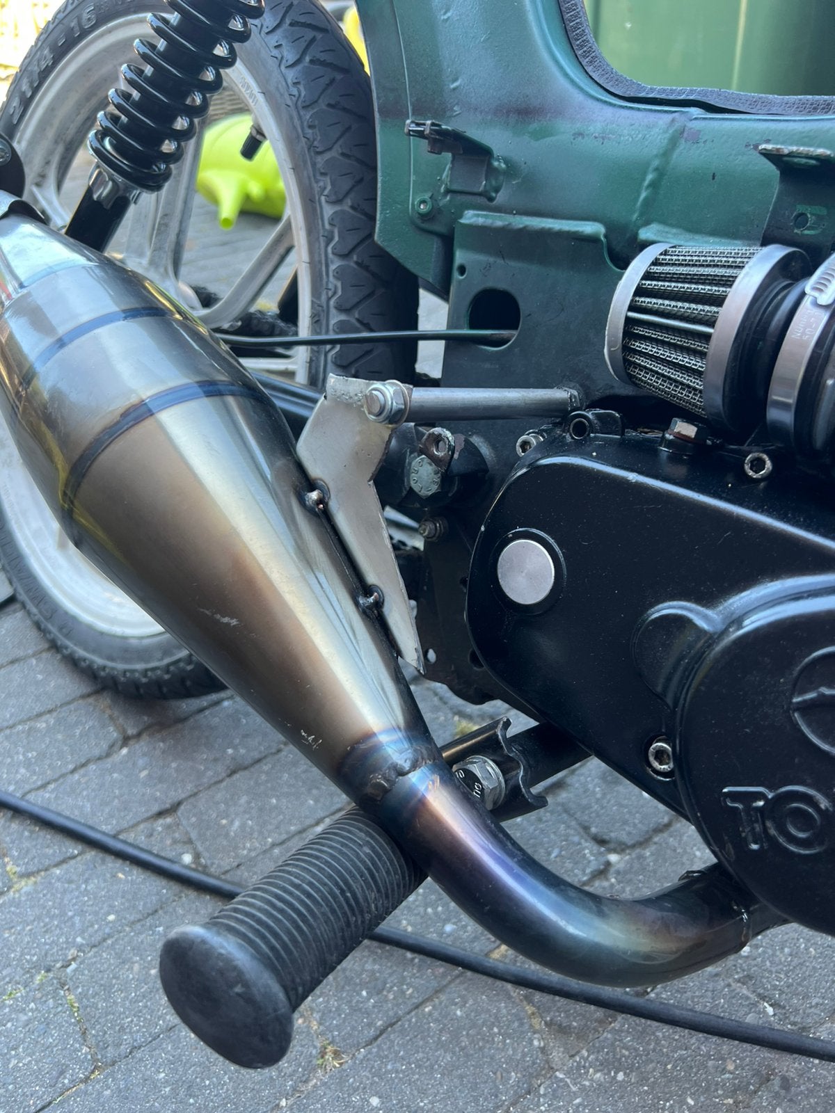 Custom uitlaat tomos, Motoren, Ophalen of Verzenden