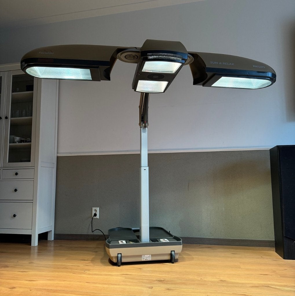 25 uur : Philips Sunmobile HB977 Zonnehemel + Infrarood, Ophalen of Verzenden, Zo goed als nieuw, Zonnebank enkelzijdig, Minder dan 10 lampen