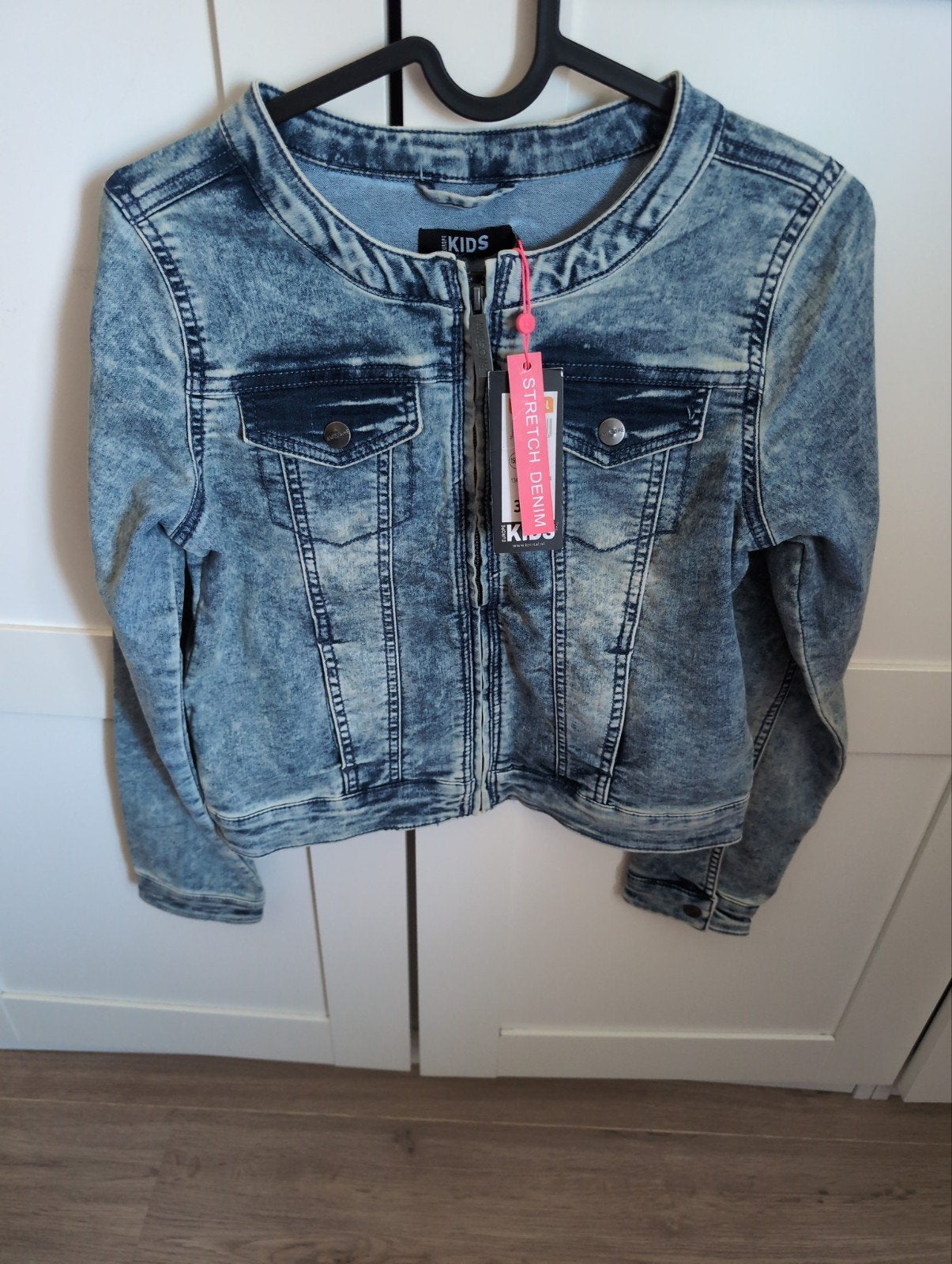 Nieuw spijkerjas stretch jas 158 164 kaartjes Europe kids, Ophalen of Verzenden, Nieuw, Meisje, Jas