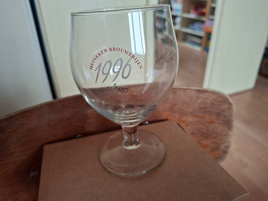 bierglas Heineken Brouwerijen 1996, Ophalen of Verzenden, Zo goed als nieuw, Glas of Glazen, Heineken
