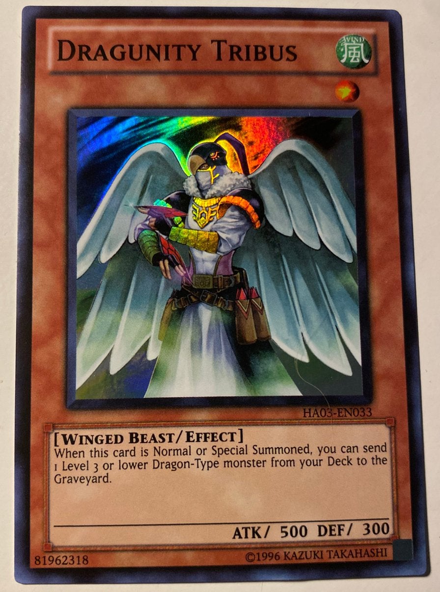 Yu-Gi-Oh! Dragunity Tribus HA03 Hidden Promo !, Ophalen of Verzenden, Gebruikt, Losse kaart, Foil