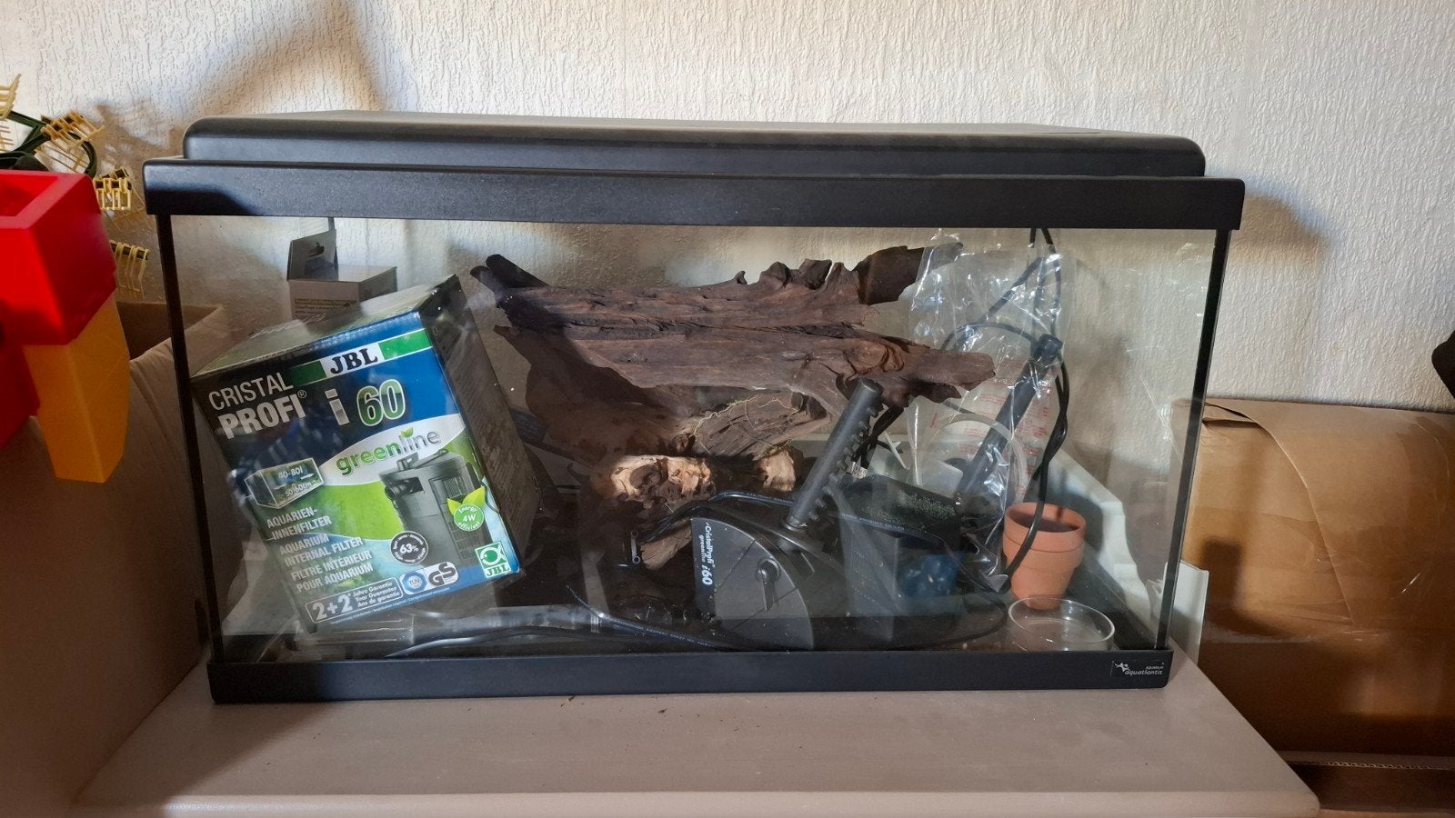 AQUATLANTIS Aquarium zwart 54 L, 60x30x34 cm, Dieren en Toebehoren, Vissen | Aquaria en Toebehoren, Ophalen, Gebruikt, Leeg aquarium