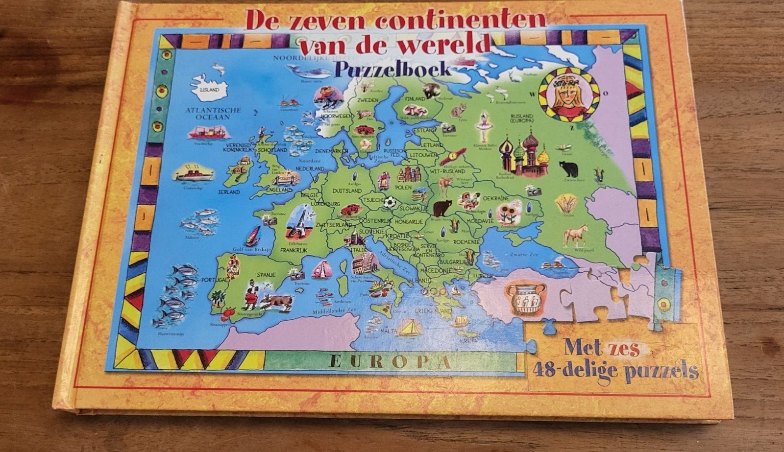 Puzzelboek: De zeven continenten van de wereld, Kinderen en Baby's, Ophalen, Meer dan 50 stukjes, Zo goed als nieuw