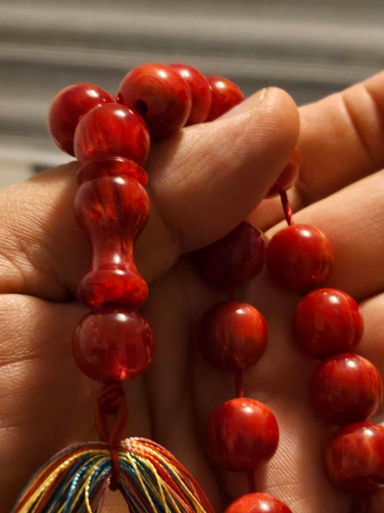 Rode apart rozenkrans gebedskralen ottomaanse styl turkije, Sieraden, Tassen en Uiterlijk, Ophalen of Verzenden, Rood