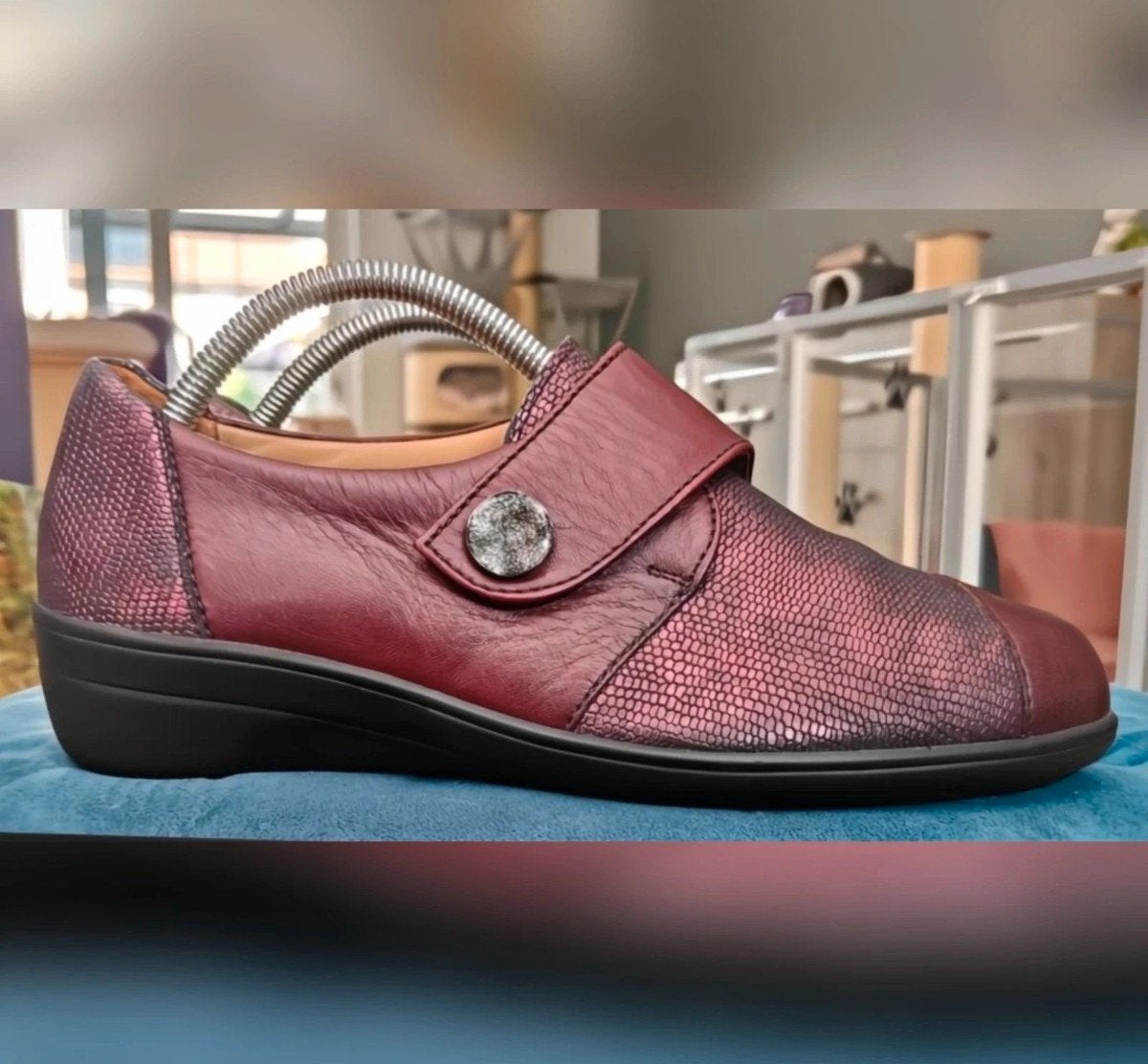Bordeauxrode klittebandschoenen Solidus Hedda maat 40.5, Ophalen of Verzenden, Zo goed als nieuw, Rood