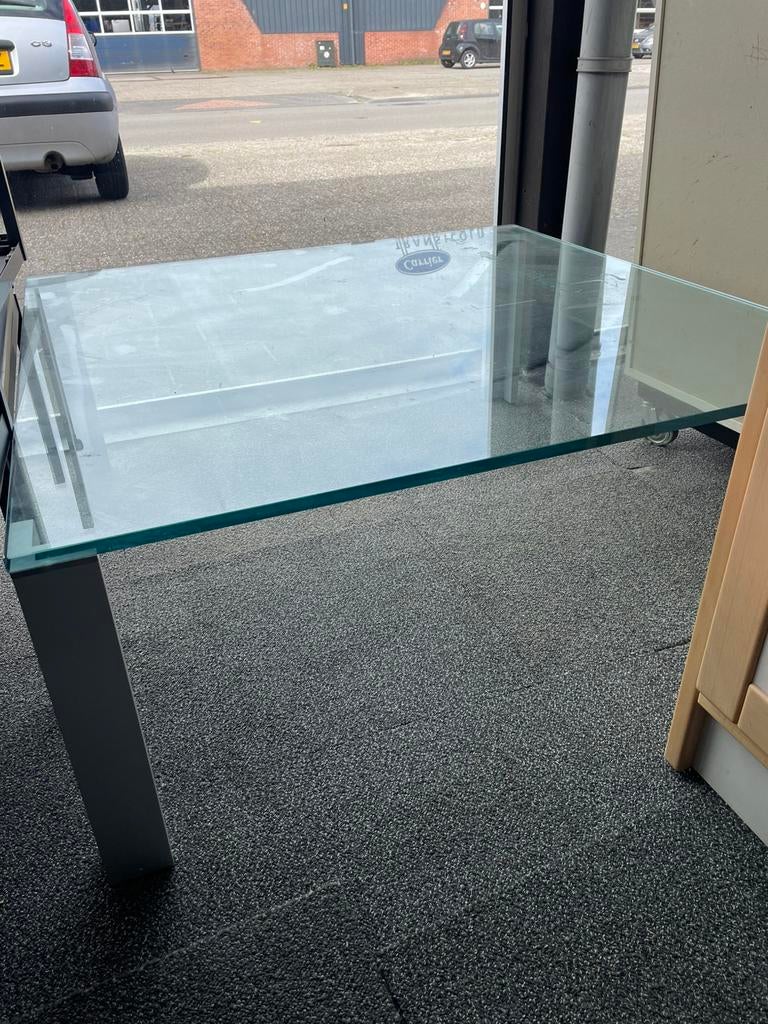 Glazen Salontafel, Ophalen, Gebruikt, 100 tot 150 cm, 50 tot 100 cm