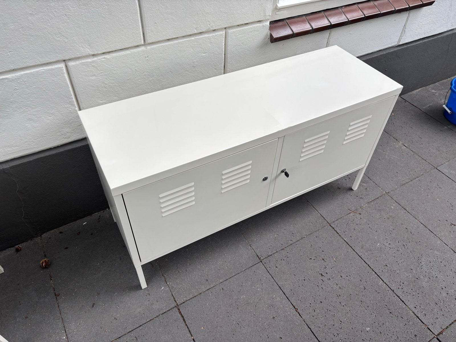 IKEA PS lockerkast wit - Vintage metalen opberger, Ophalen, Gebruikt, Industrieel