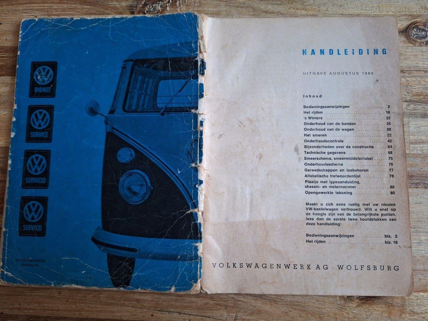 Originele VW T1 Bus Handleiding 1965 - Nederlands, Ophalen of Verzenden