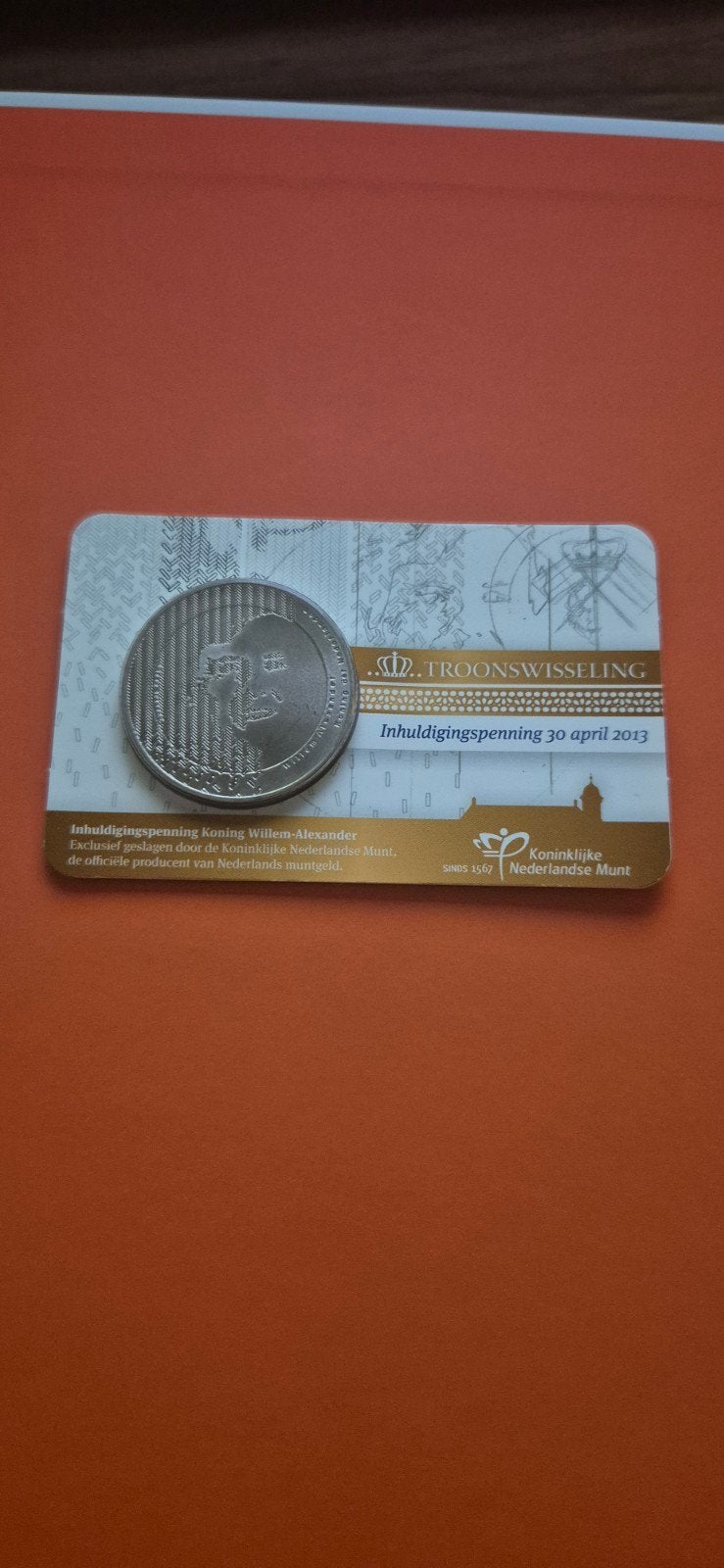 Inhuldigingspenning Koning Willem-Alexander 2013, Postzegels en Munten, Ophalen of Verzenden