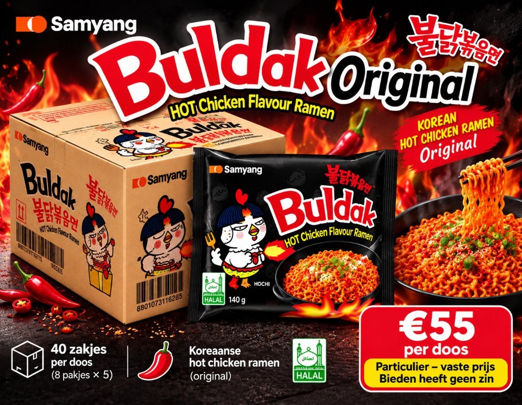 Samyang Buldak Original | 40 Zakjes | €55 per Doos, Diversen, Ophalen