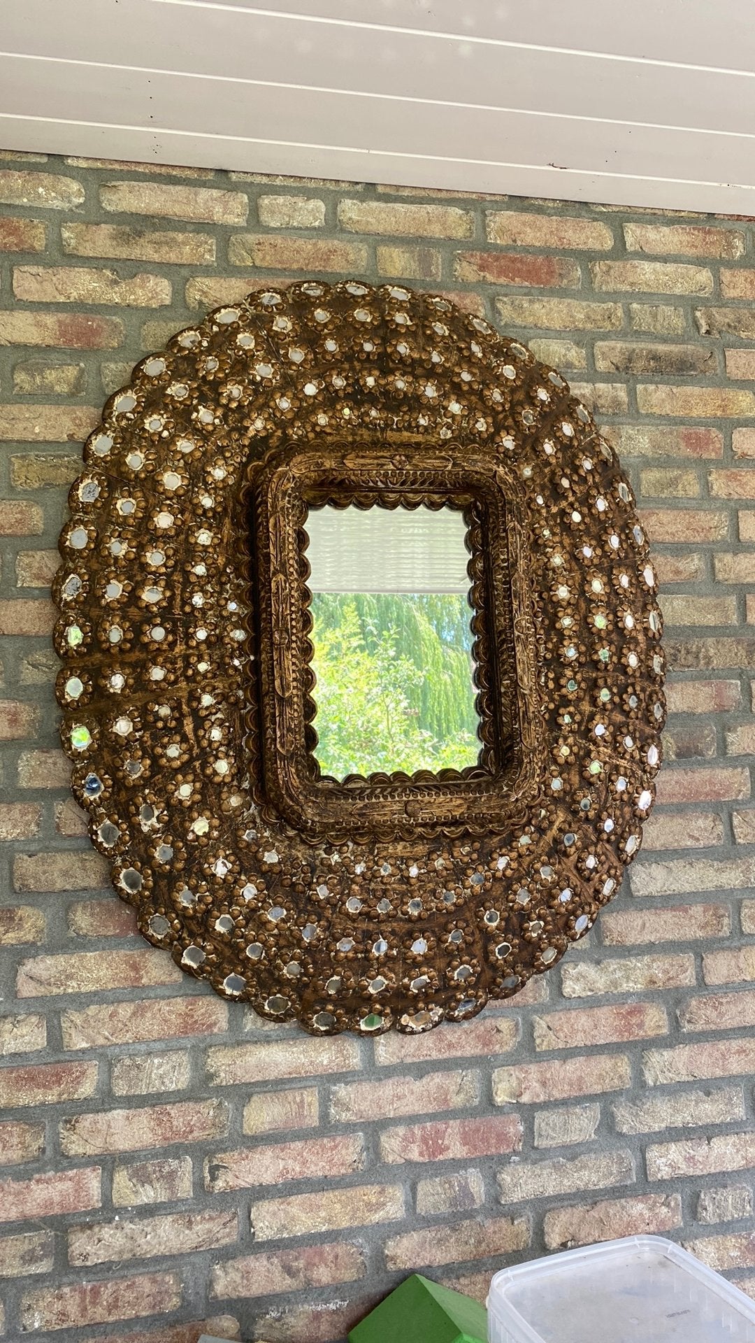 Spiegel loods 5 (pauw / peacock) ibiza /oosterse  stijl, Huis en Inrichting, Woonaccessoires | Spiegels, Ophalen, 100 tot 150 cm