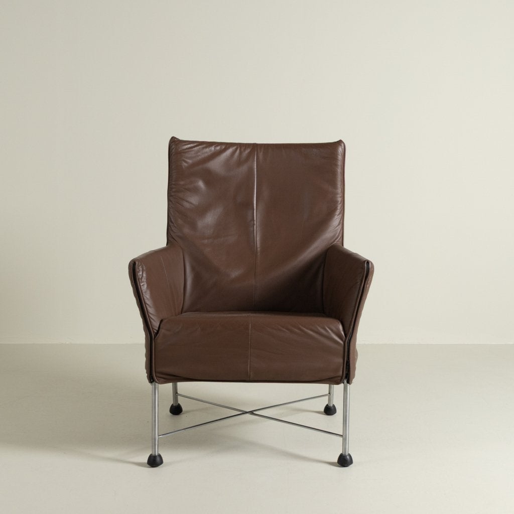 Montis Charly Fauteuil Lever Leer - Aluminium (Op Doppen), Niet ingevuld, Zo goed als nieuw, Niet ingevuld, Niet ingevuld