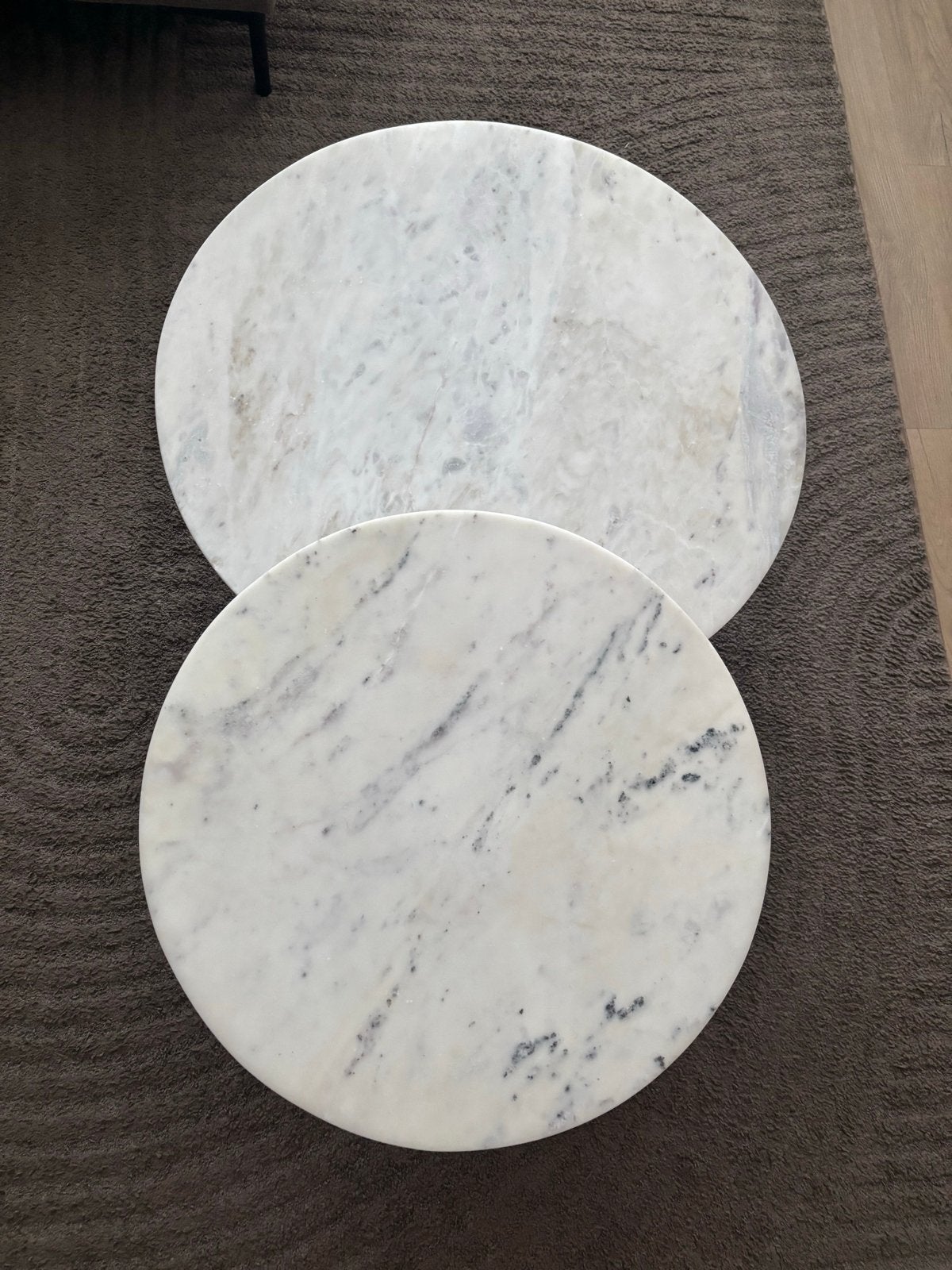 Set van 2 marmeren salontafels (rond), Ophalen, Overige materialen, Gebruikt, Rond