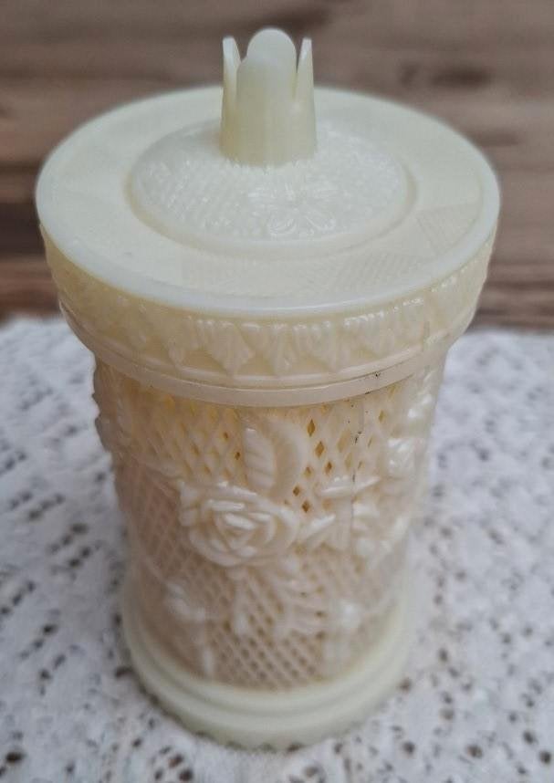 Vintage kunststof cocktail vorkjes in rozen potje, Antiek en Kunst, Ophalen of Verzenden