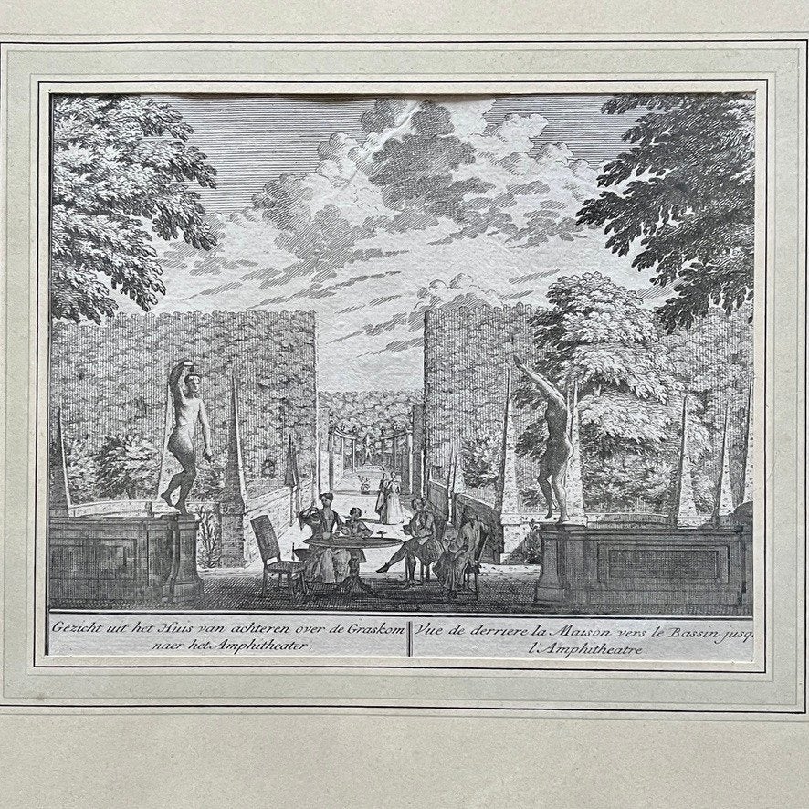 Antieke gravure Bosch en Hoven, Heemstede, Ophalen of Verzenden