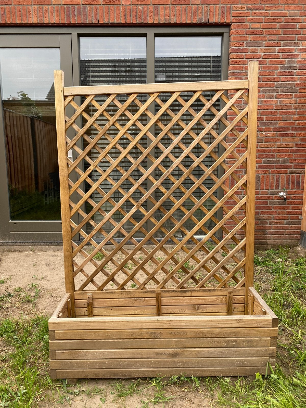 Grenen bloembak met trellis, Ophalen, Gebruikt, 100 cm of meer, 60 cm of meer