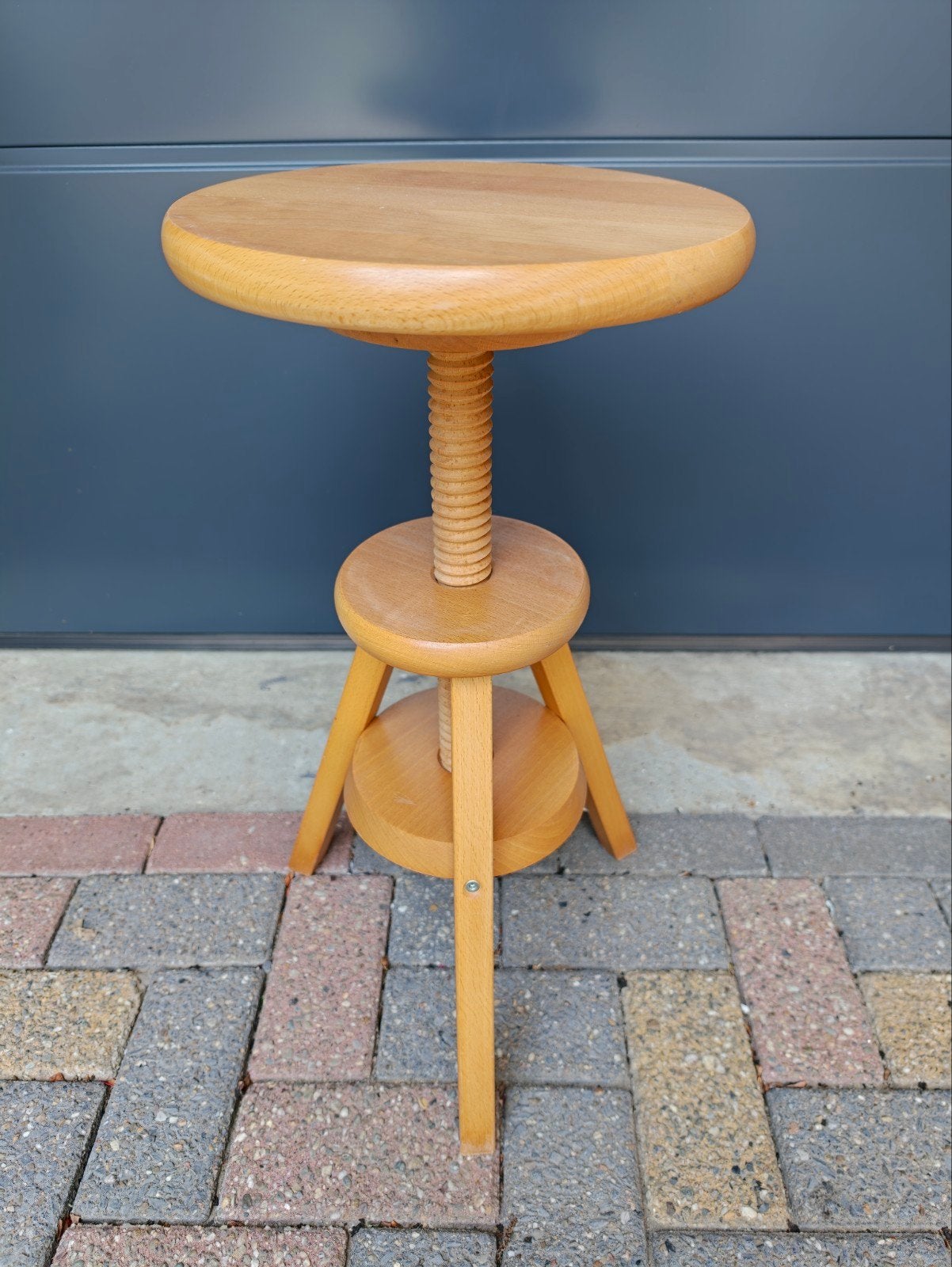 Verstelbare houten pianokruk - 46-62 cm, Ophalen of Verzenden, Zo goed als nieuw