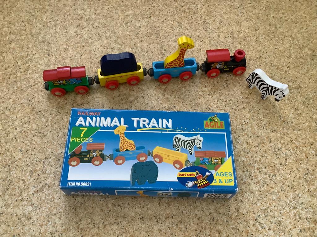 Houten treintje +rails van Agile.vintage, Kinderen en Baby's, Speelgoed | Thomas de Trein, Ophalen of Verzenden, Gebruikt